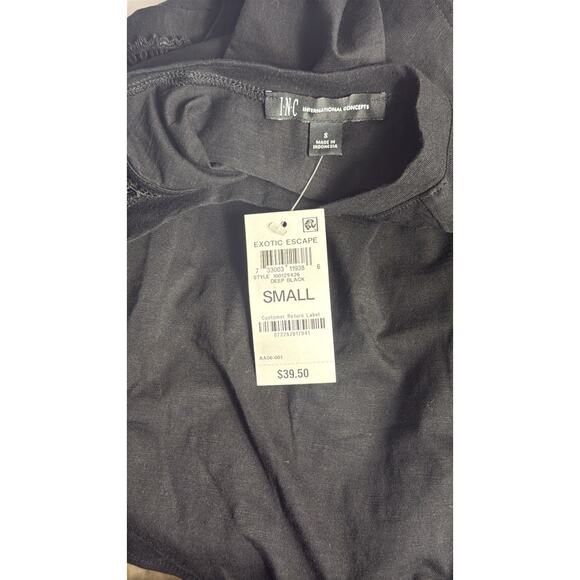 NWT INC International Concepts Black Top Lace Trim Cap Sleeveless Size S - Picture 4 of 6